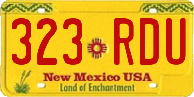 NM license plate 323RDU