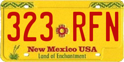NM license plate 323RFN
