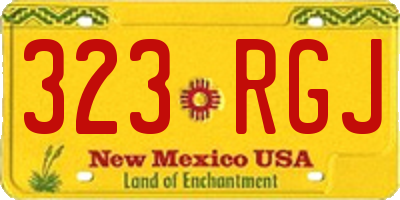 NM license plate 323RGJ