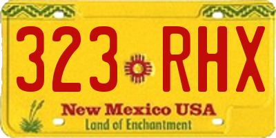 NM license plate 323RHX