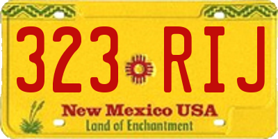 NM license plate 323RIJ