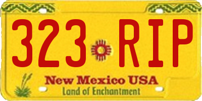 NM license plate 323RIP