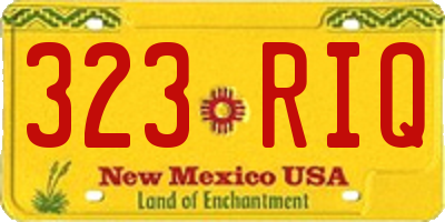 NM license plate 323RIQ