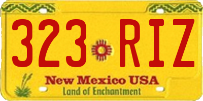 NM license plate 323RIZ