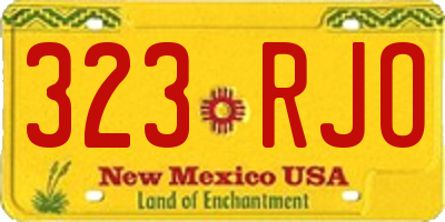 NM license plate 323RJO