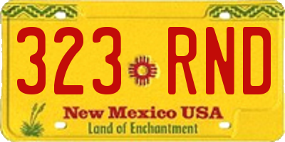 NM license plate 323RND