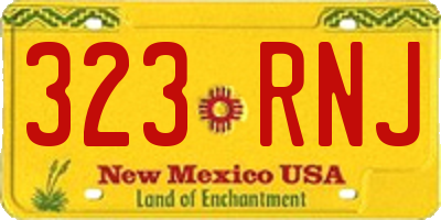 NM license plate 323RNJ