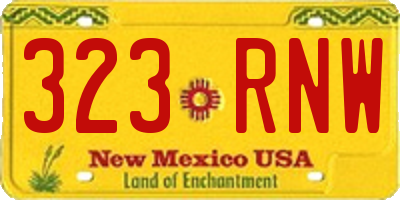 NM license plate 323RNW