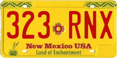 NM license plate 323RNX