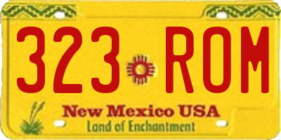NM license plate 323ROM