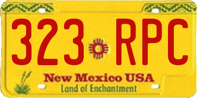 NM license plate 323RPC