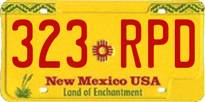 NM license plate 323RPD