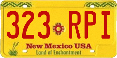 NM license plate 323RPI