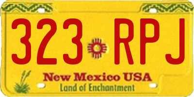 NM license plate 323RPJ