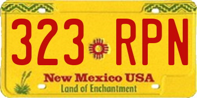 NM license plate 323RPN