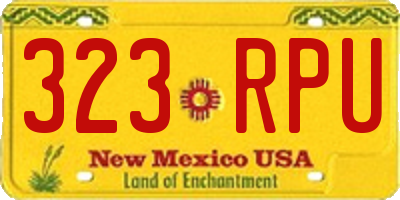 NM license plate 323RPU