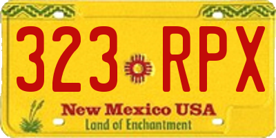 NM license plate 323RPX