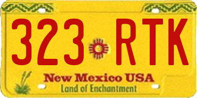 NM license plate 323RTK