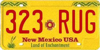 NM license plate 323RUG
