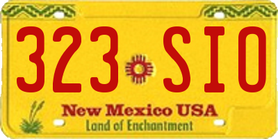 NM license plate 323SIO