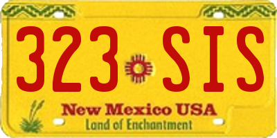NM license plate 323SIS