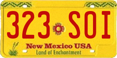 NM license plate 323SOI