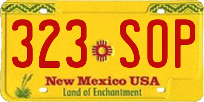NM license plate 323SOP