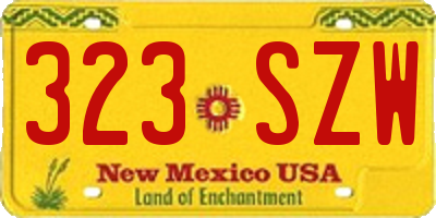 NM license plate 323SZW