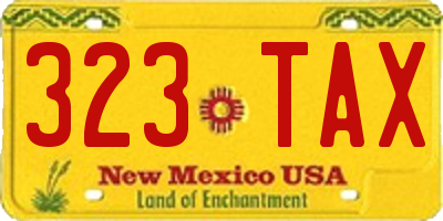 NM license plate 323TAX