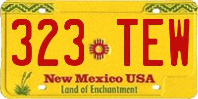NM license plate 323TEW