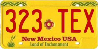 NM license plate 323TEX