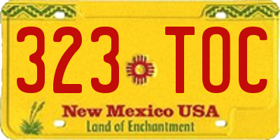 NM license plate 323TOC