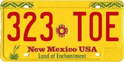 NM license plate 323TOE