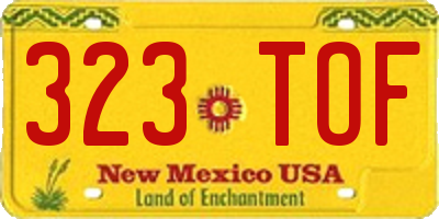 NM license plate 323TOF