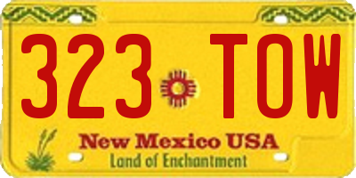 NM license plate 323TOW