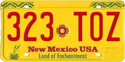 NM license plate 323TOZ