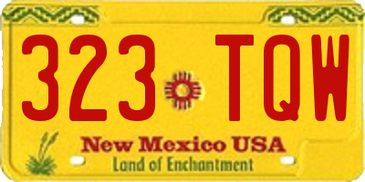 NM license plate 323TQW