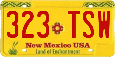 NM license plate 323TSW