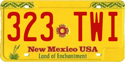 NM license plate 323TWI