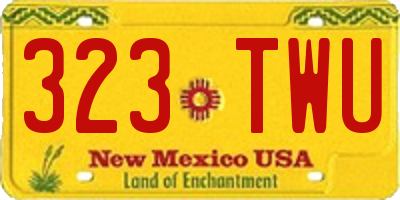 NM license plate 323TWU