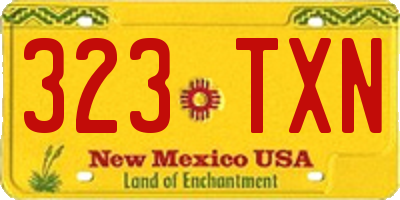 NM license plate 323TXN