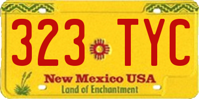 NM license plate 323TYC