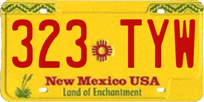 NM license plate 323TYW