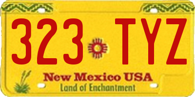 NM license plate 323TYZ