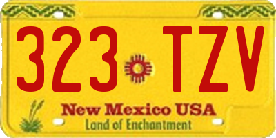 NM license plate 323TZV