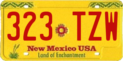 NM license plate 323TZW