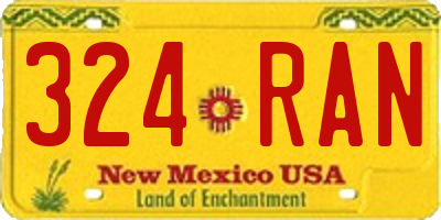 NM license plate 324RAN