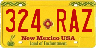 NM license plate 324RAZ