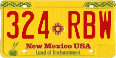 NM license plate 324RBW
