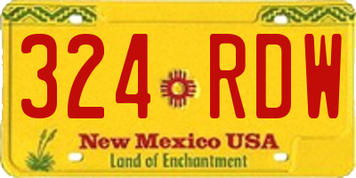 NM license plate 324RDW